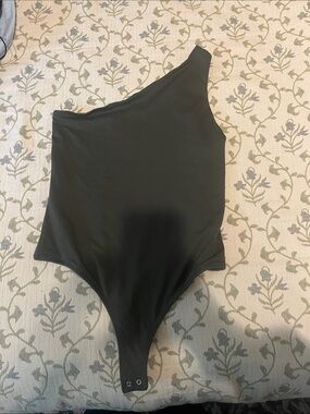 Olive Green One Shoulder Bodysuit by Francesca’s